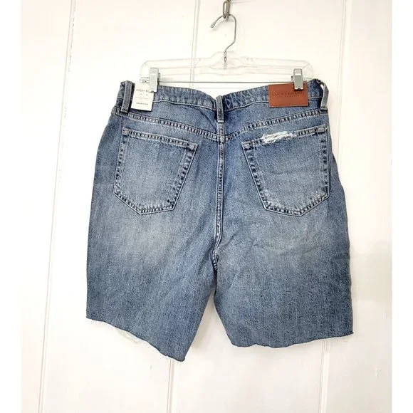 Lucky Brand High Rise Destroyed Denim Bermuda Shorts NWT - Picture 2 of 8